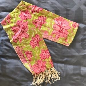 Lilly Pulitzer scarf with pink ribbons